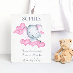 Toile Vous êtes aimée, jolie petite fille éléphant perso