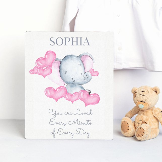 Toile Vous êtes aimée, jolie petite fille éléphant perso (Créateur téléchargé)
