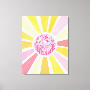 Toile Vous êtes mon soleil Cadeau de bébé à l'aquarelle 