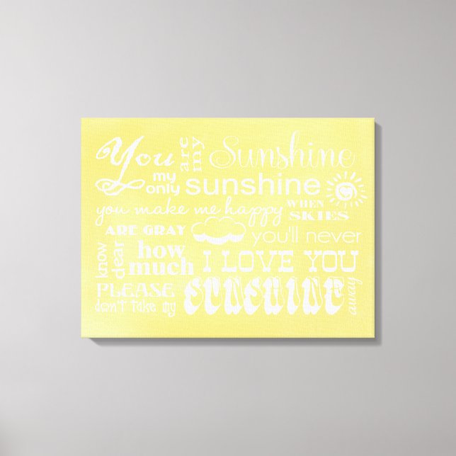 Toile Vous Êtes Mon Sunshine Canvas Wall Art (Recto)