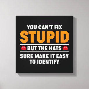 Toile Vous ne pouvez pas réparer stupide mais les chapea