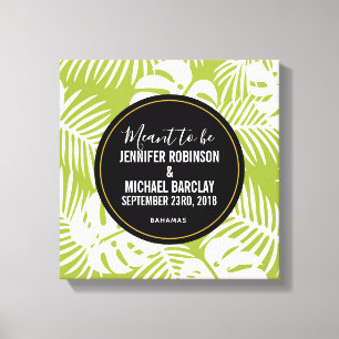 Toile Vous voulez être un Feuille Motif de Palm Vert Mar
