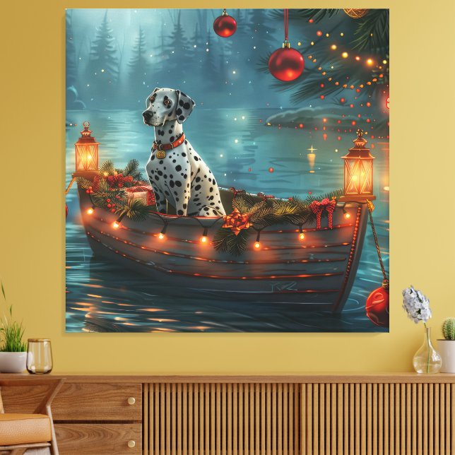 Toile Voyage de fête de Noël dalmate (Insitu(Salon))