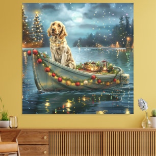 Toile Voyage de fête de Noël du Setter Anglais
