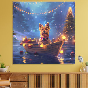 Toile Voyage de Noël de Terrier australien
