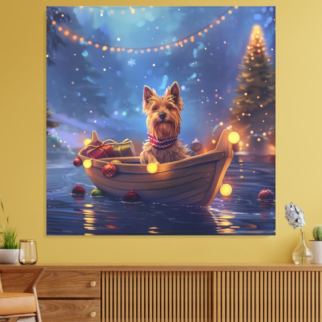 Toile Voyage de Noël de Terrier australien (Insitu(Salon))