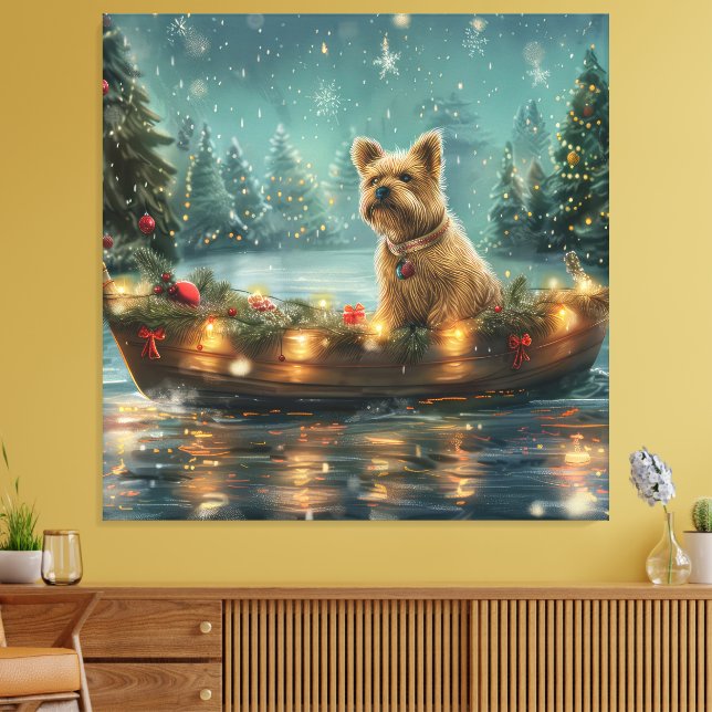 Toile Voyage festif de Noël de Cairn Terrier (Insitu(Salon))