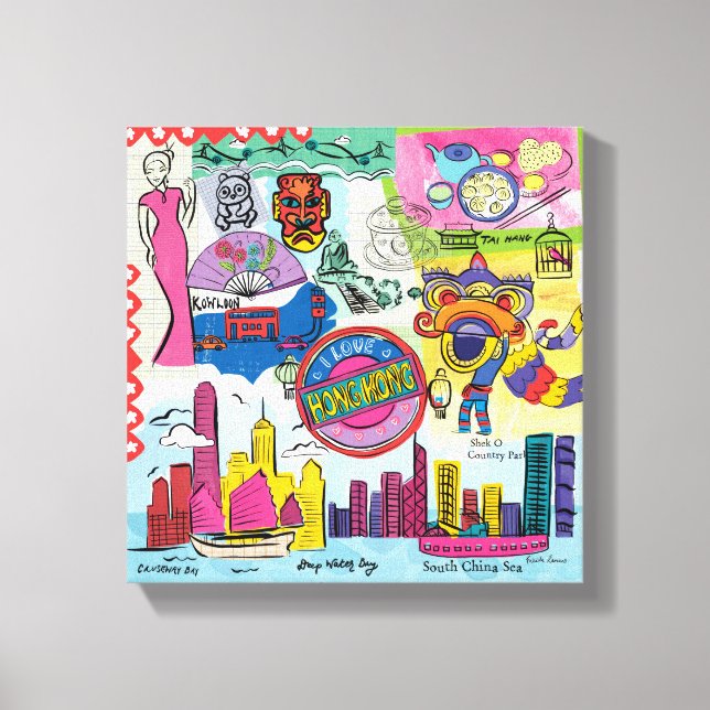 Toile Voyage mondial - Hong Kong (Recto)