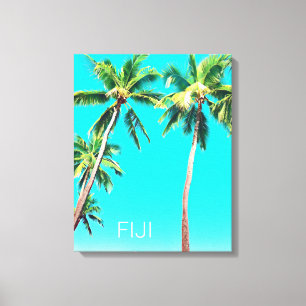 Toile Voyage tropical d'île de palmiers de noix de coco