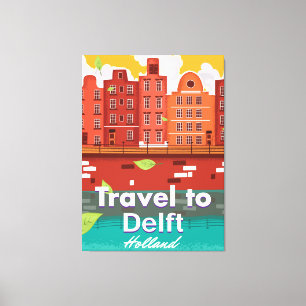 Toile Voyage vers Delft Holland poster voyage