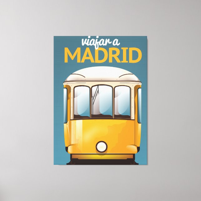 Toile Voyage vers Madrid poster de vacances vintage (Recto)
