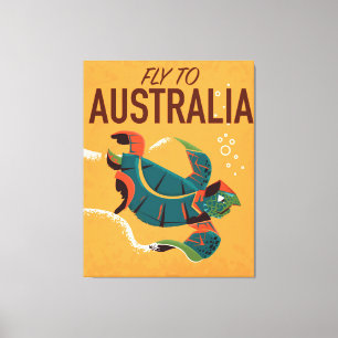 Toile Voyager en Australie Sea Turtle affiche de voyage