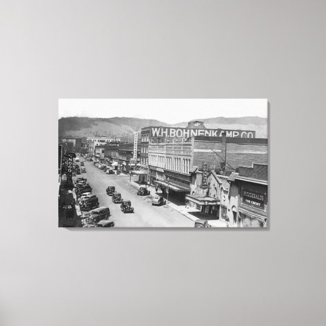 Toile Vue aérienne de City StreetLa Grande, OU (Recto)