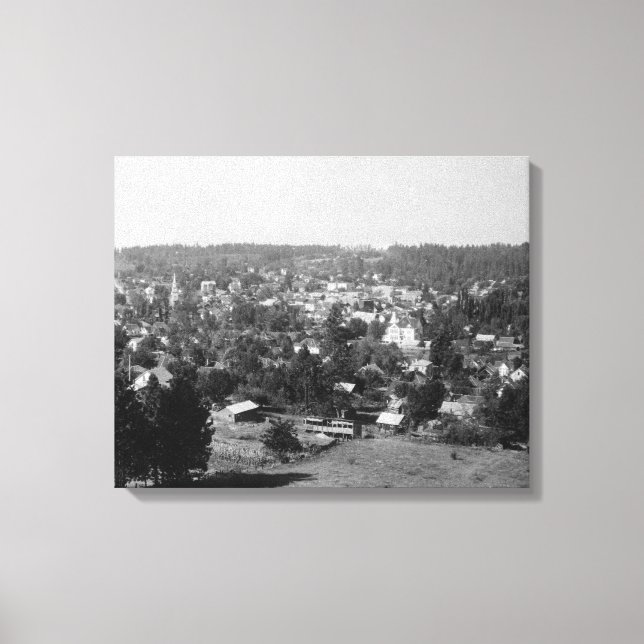 Toile Vue aérienne de CityGrass Valley, CA (Recto)