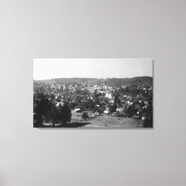 Toile Vue aérienne de CityGrass Valley, CA (Recto)