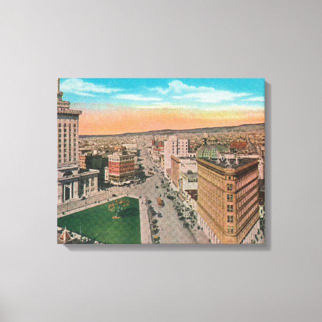 Toile Vue aérienne de CityOakland, CA (Recto)