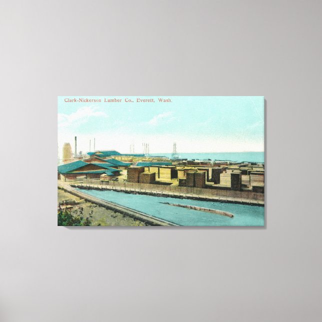 Toile Vue aérienne de Clark-Nickerson Lumber Co (Recto)