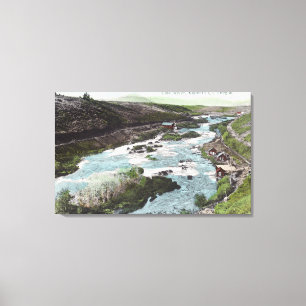 Toile Vue aérienne de comté de RiverKlamath de lien, O