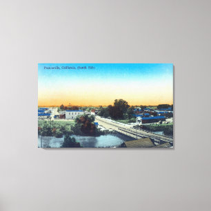 Toile Vue aérienne de côté sud de TownPorterville, CA