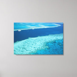 Toile Vue aérienne de la Grande Barrière de corail par l