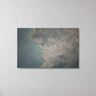 Toile Vue aérienne de la région de Port-au-Prince du