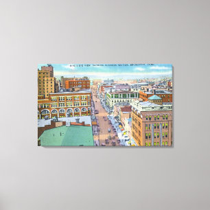 Toile Vue aérienne de la section d'affaires de la ville