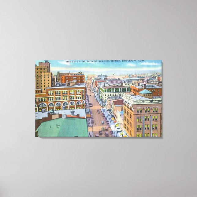 Toile Vue aérienne de la section des affaires de la vill (Recto)