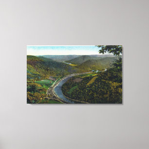 Toile Vue aérienne de la traînée et de la vallée de