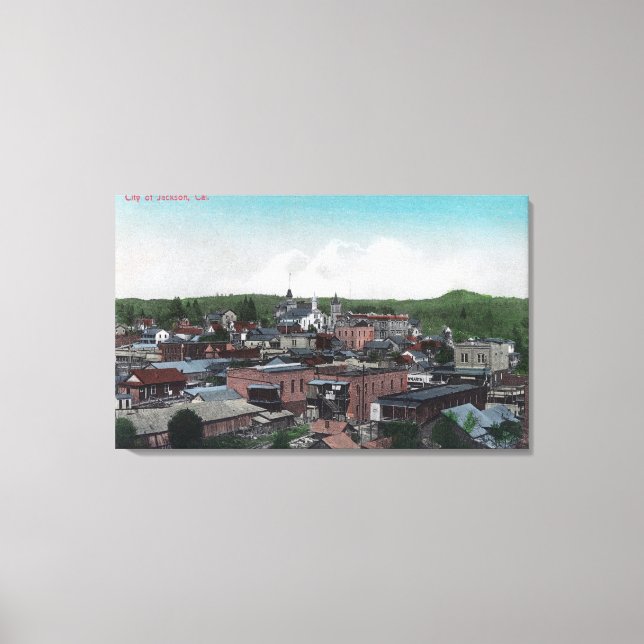 Toile Vue aérienne de la ville # 2Jackson, CA (Recto)