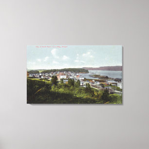 Toile Vue aérienne de la ville et de la baie de