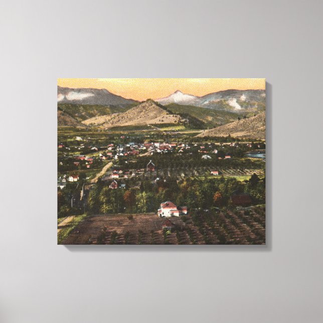 Toile Vue aérienne de la ville et de la vallée (Recto)
