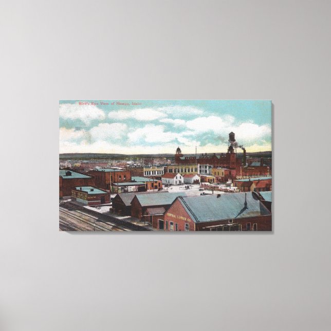 Toile Vue aérienne de la ville, TracksNampa, ID (Recto)