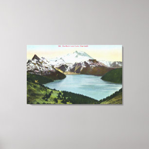 Toile Vue aérienne de lac Garibaldi et de bâti Garibal