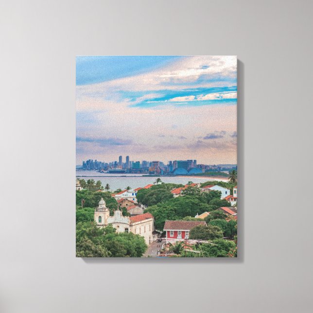 Toile Vue aérienne de Olinda et Recife Pernambuco Brésil (Recto)