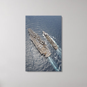 Toile Vue aérienne de porte-avions USS Ronald Reag