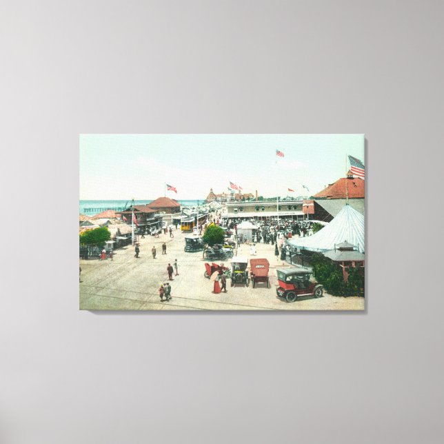 Toile Vue aérienne de Tent City et Amusement Plaza (Recto)