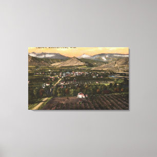 Toile Vue aérienne de ville et de vallée