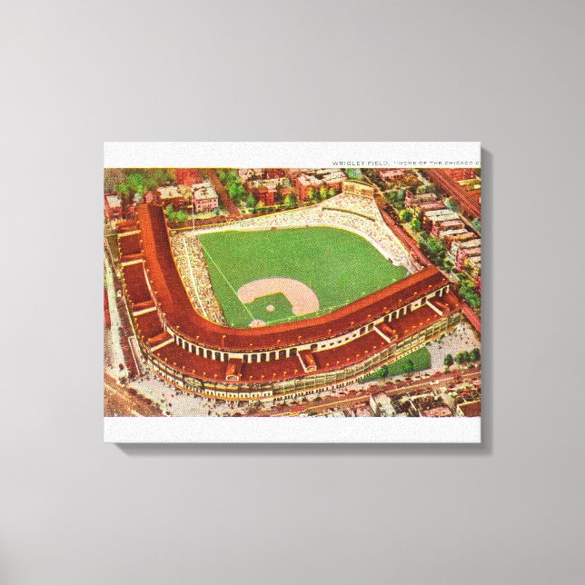 Toile Vue aérienne de Wrigley FieldChicago, IL (Recto)