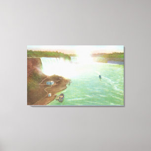 Toile Vue aérienne des chutes du Niagara entières