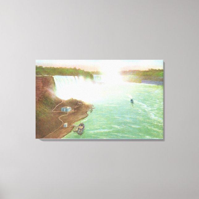Toile Vue aérienne des chutes Niagara entières (Recto)