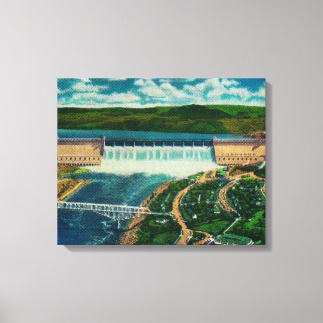 Toile Vue aérienne du barrage de Grand Coulee (Recto)