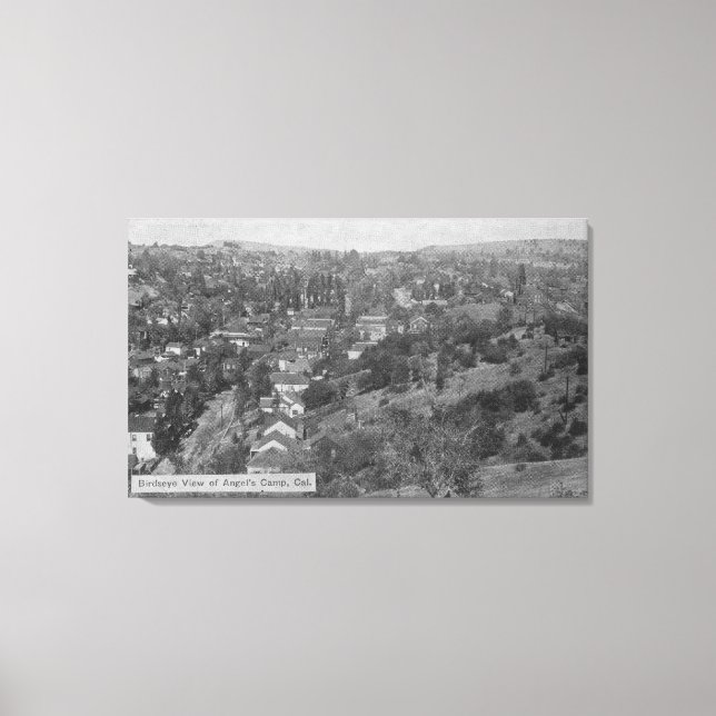 Toile Vue aérienne du camp Angels Camp Angels, CA (Recto)