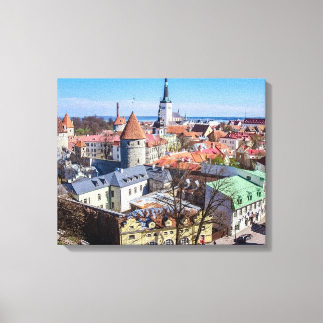 Toile Vue aérienne du centre de Tallinn (Recto)