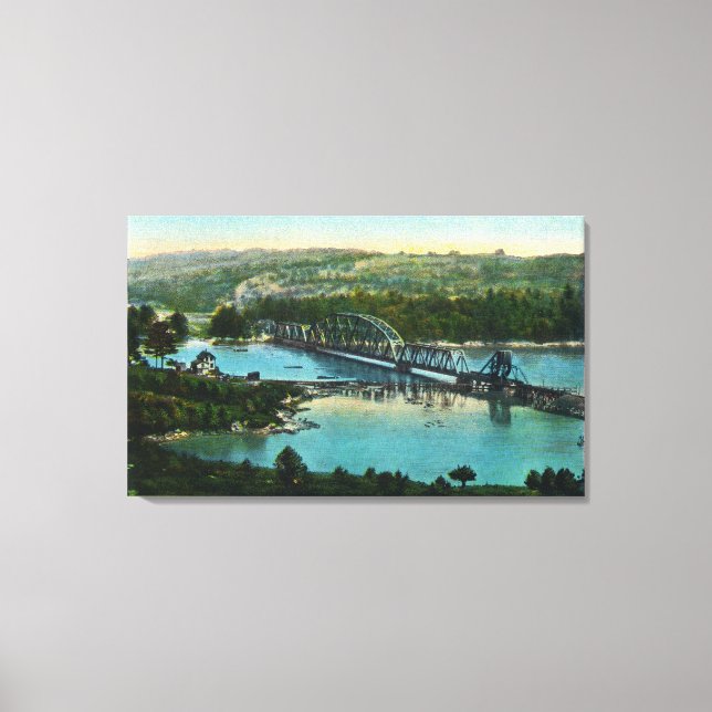 Toile Vue aérienne du chemin de fer Maine Central (Recto)