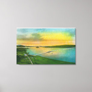 Toile Vue aérienne du pont de baie à Hayward, CA