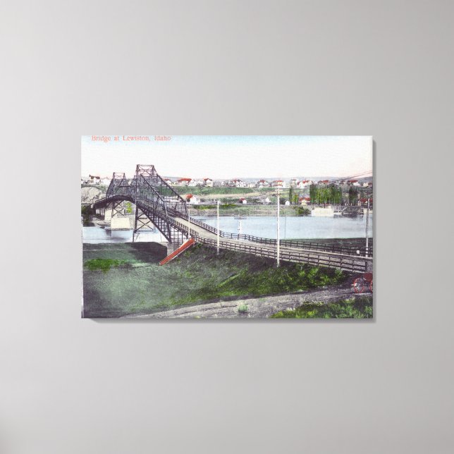 Toile Vue aérienne du pont LewistonLewiston, ID (Recto)