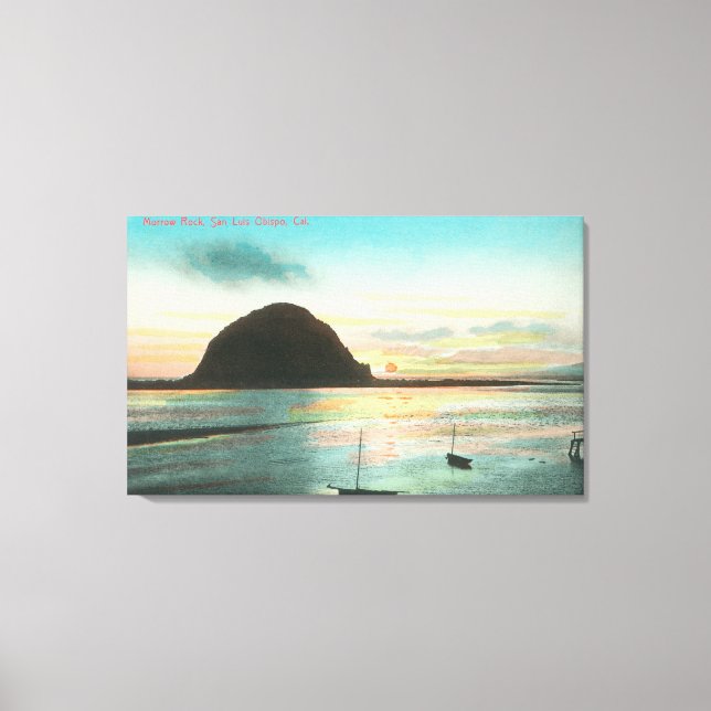 Toile Vue aérienne du rocher Morrow et de la baie (Recto)