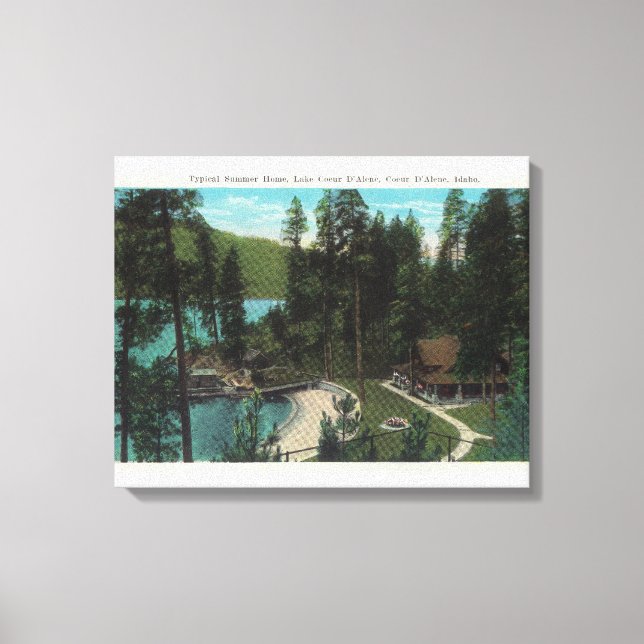 Toile Vue aérienne d'une maison d'été typique sur (Recto)