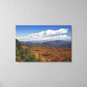 Toile Vue automnale des montagnes du sud des Appalaches