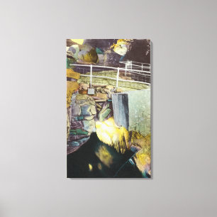 Toile Vue Cascade d'or et pont naturel